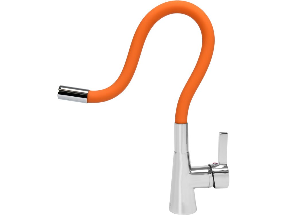 BATERIE DE BUCATARIE CU FURTUN FLEXIBIL, PORTOCALIU Fala 75708 - Baterii pentru chiuvete, 15 cm, ergonomic, inox Fala - scule electrice si unelte profesionale - BricoMart