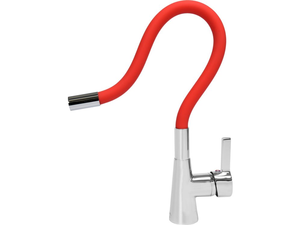 BATERIE DE BUCATARIE CU FURTUN FLEXIBIL, ROSU Fala 75707 - Baterii pentru chiuvete, 15 cm, ergonomic, inox Fala - scule electrice si unelte profesionale - BricoMart