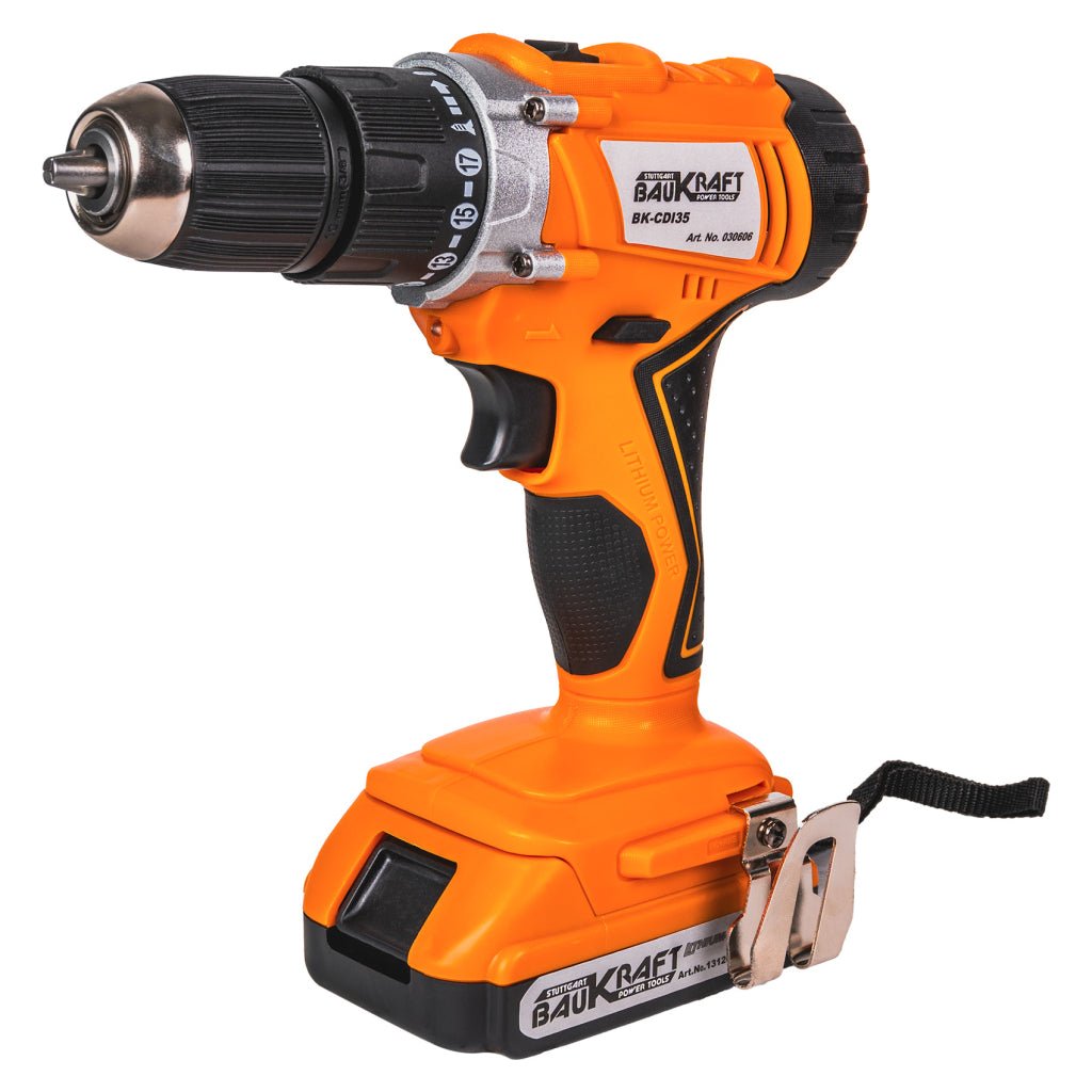 BAUKRAFT Bormasina percutie si cheie brushless 18V 4A 2Ah BK - CDIBIW3 lMașina de găurit cu impact oferă putere mare datorită motorului său de 18V, are două viteze care permit controlul preci Baukraft - scule electrice si unelte profesionale - BricoMart
