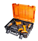 BAUKRAFT Mini fierastrau 18V si foarfeca gradina 4Ah2Ah BK - GPP25 BK - GPPS25 are 2 buc. Acumulatori Li - Ion, cu o capacitate de 2Ah. și 4Ah. Design ergonomic și compact Baukraft - scule electrice si unelte profesionale - BricoMart