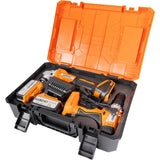BAUKRAFT Polizor ungh. si mas. gaurit cu percutie 18V 2x4Ah BK - AGCDL2 Motor fără perii pentru o eficiență mai mare și o durată de viață mai lungă. Cei doi acumulatori de 4Ah asigură un timp Baukraft - scule electrice si unelte profesionale - BricoMart