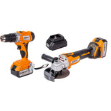 BAUKRAFT Polizor ungh. si mas. gaurit cu percutie 18V 2x4Ah BK - AGCDL2 Motor fără perii pentru o eficiență mai mare și o durată de viață mai lungă. Cei doi acumulatori de 4Ah asigură un timp Baukraft - scule electrice si unelte profesionale - BricoMart