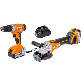 BAUKRAFT Polizor ungh. si mas. gaurit cu percutie 18V 2x4Ah BK - AGCDL2 Motor fără perii pentru o eficiență mai mare și o durată de viață mai lungă. Cei doi acumulatori de 4Ah asigură un timp Baukraft - scule electrice si unelte profesionale - BricoMart