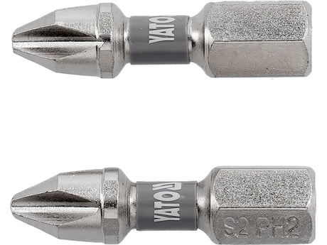 BITI 1/4 25MM PH2, 2 BUC, NI Yato YT - 78001 - 6.3 mm, 25 mm Yato - scule electrice si unelte profesionale - BricoMart