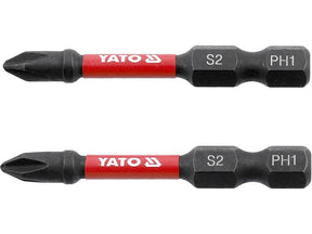BITI DE IMPACT 1/4 50MM PH1 2 BUC Yato YT - 78040 - 6.3 mm, 50 mm Yato - scule electrice si unelte profesionale - BricoMart