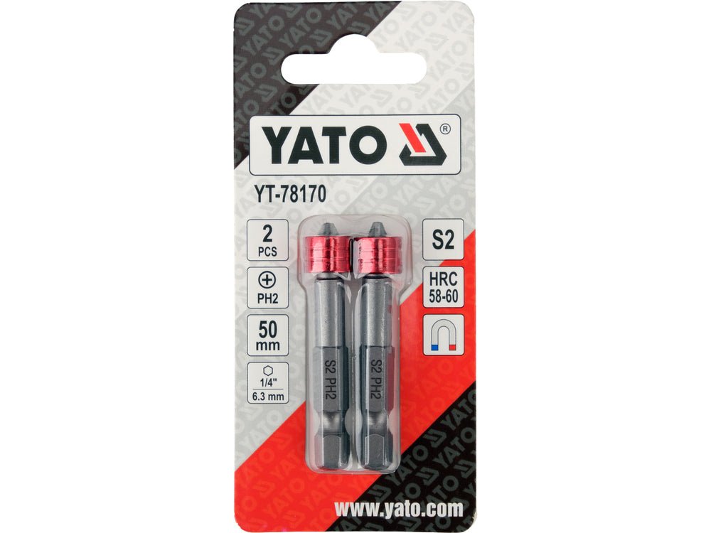 Biti impact magnetici YATO YT-78170, 1/4 PH2, 50 mm, 2 buc. - imagine 4