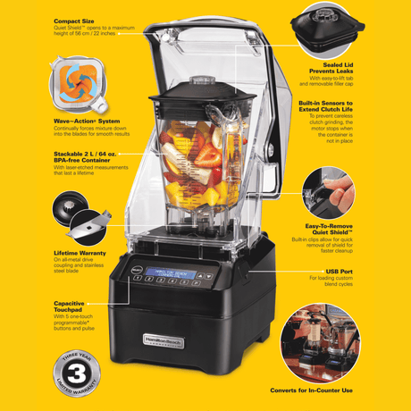 Blender barman Eclipse® 2l 1000W HBH755R-CE, Hamilton Beach Commercial