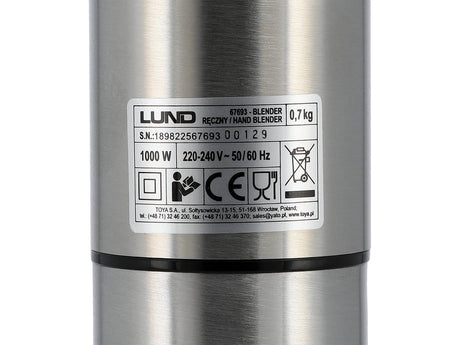 BLENDER DE MÂNĂ Lund 67693 , 1000W 6 ÎN 1 , 1000 W , 12 viteze , turbo Lund - scule electrice si unelte profesionale - BricoMart