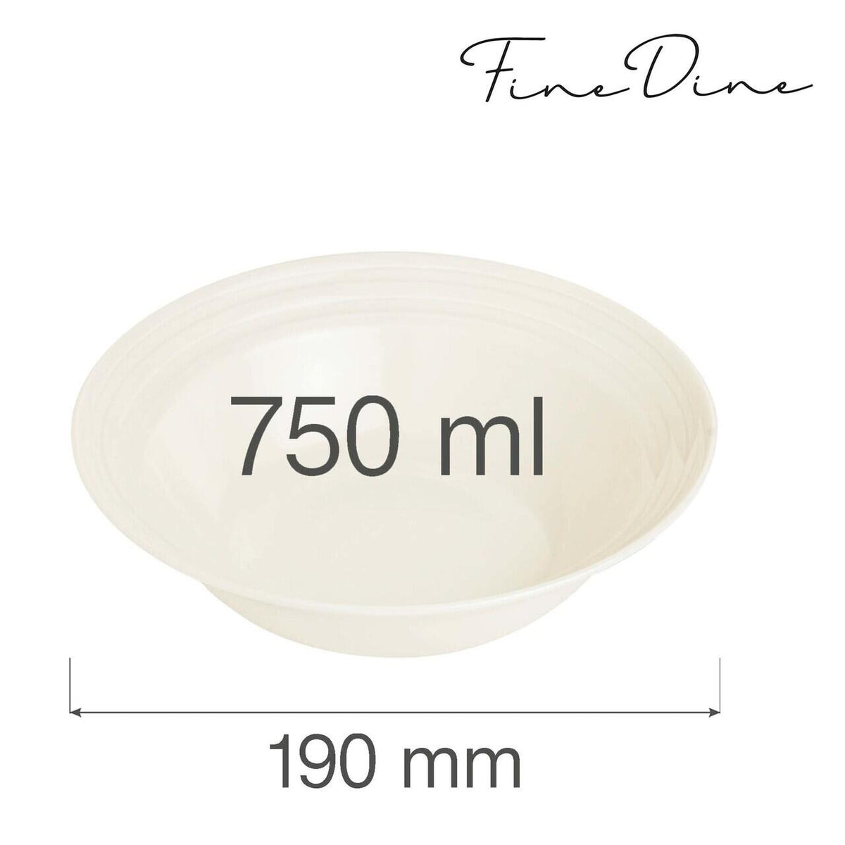 Bol Fine Dine, Crema 750 ml, 190 mm