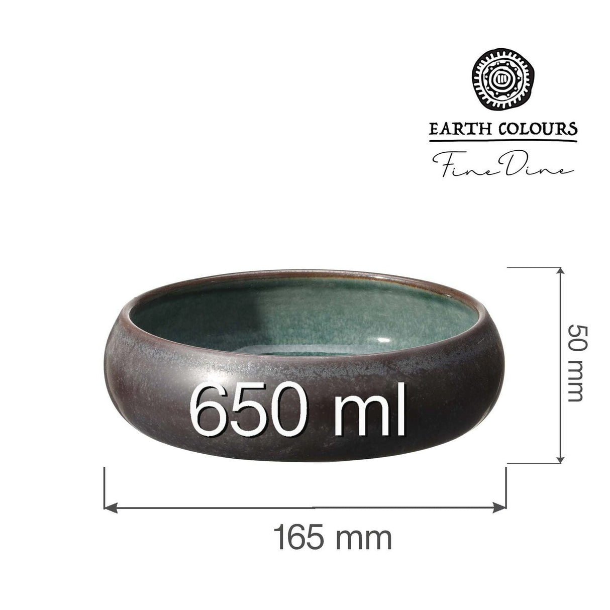 Bol Goro Brown Green 165mm, 650ml Fine Dine