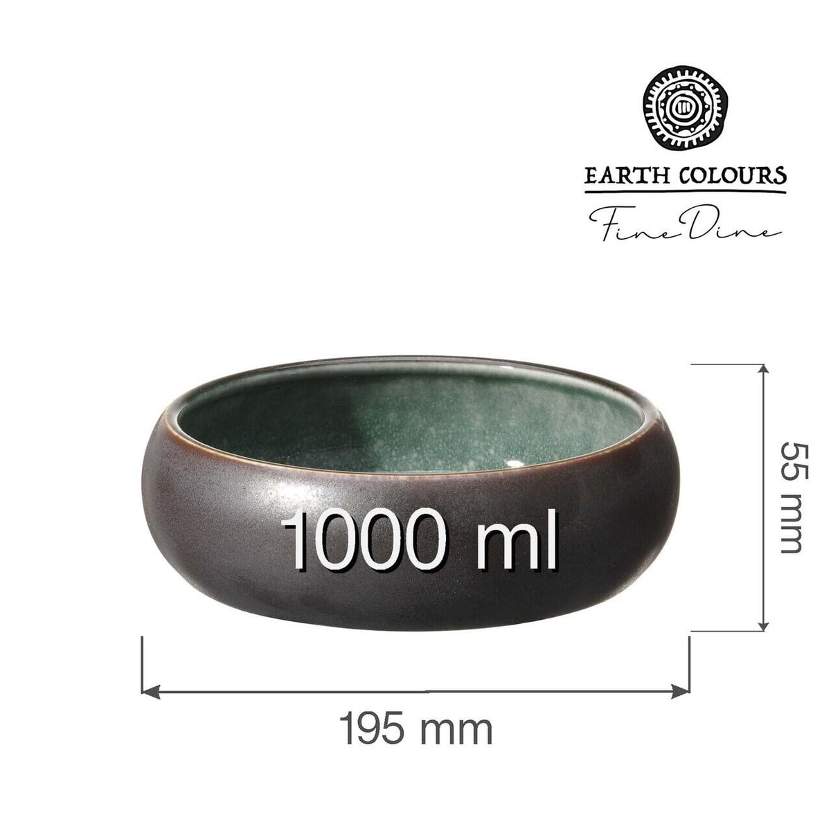 Bol Goro Brown Green 195mm, 1000ml, Fine Dine