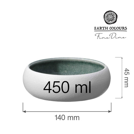 Bol Goro White Green 140 mm, 450 ml Fine Dine