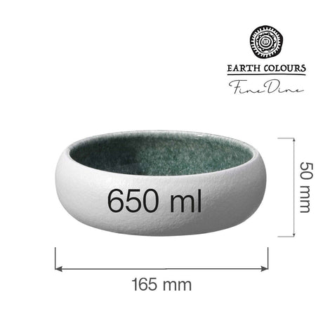 Bol Goro White Green 165 mm, 650 ml Fine Dine
