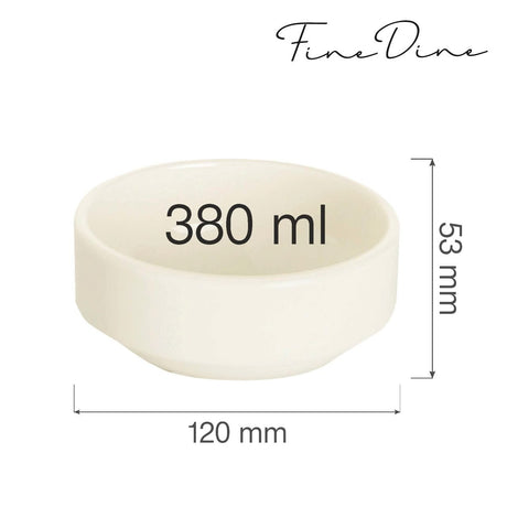 Bol stivuibil Fine Dine, Crema 380 ml, 120 mm