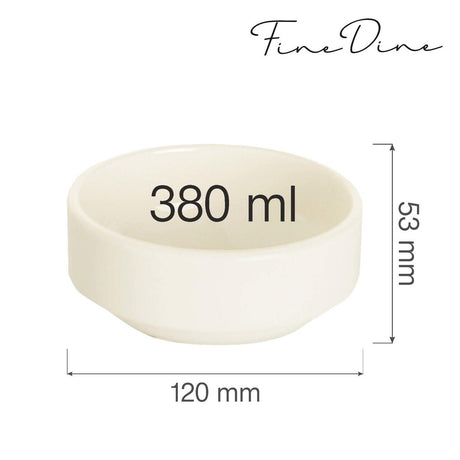 Bol stivuibil Fine Dine, Crema 380 ml, 120 mm