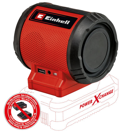 Boxa pe acumulator Einhell TC - SR 18 Li BT - Solo Power X - Change (litiu - ion, max. 85 dB, Bluetooth, port AUX/USB, panou de control intuitiv, fara acumulator sau incarcator Einhell - scule electrice si unelte profesionale - BricoMart