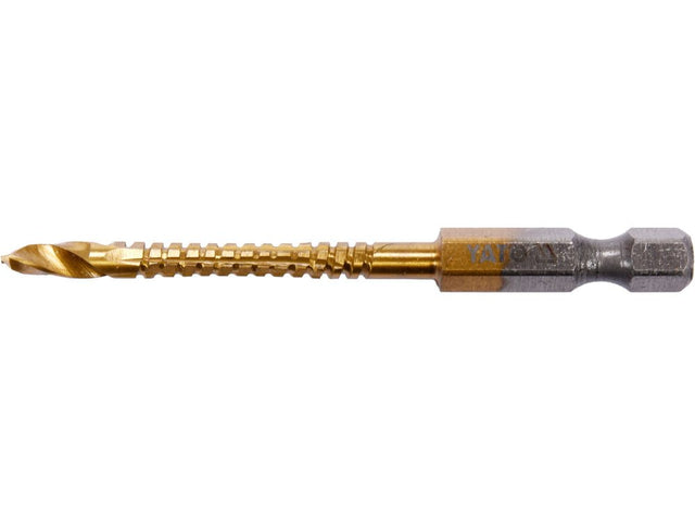 BURGHIU FREZA PRINDERE HEXAGONALA 4,0MM HSS - TIN Yato YT - 44821 - Burghie fierastrau, 4 mm, 6,3 mm, rezistent Yato - scule electrice si unelte profesionale - BricoMart
