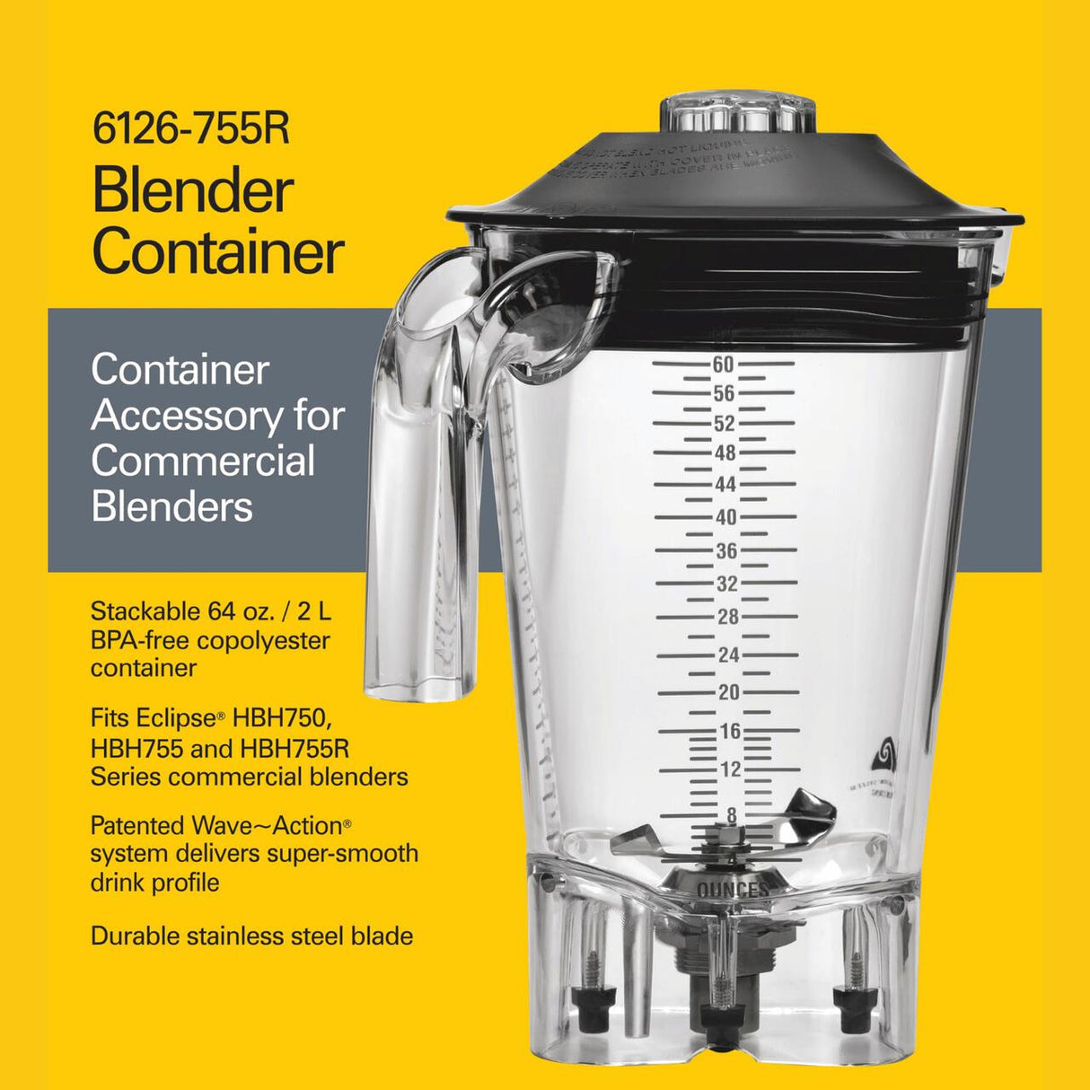 Cana blender HBH755R-CE Eclipse® 2l, Hamilton Beach Commercial