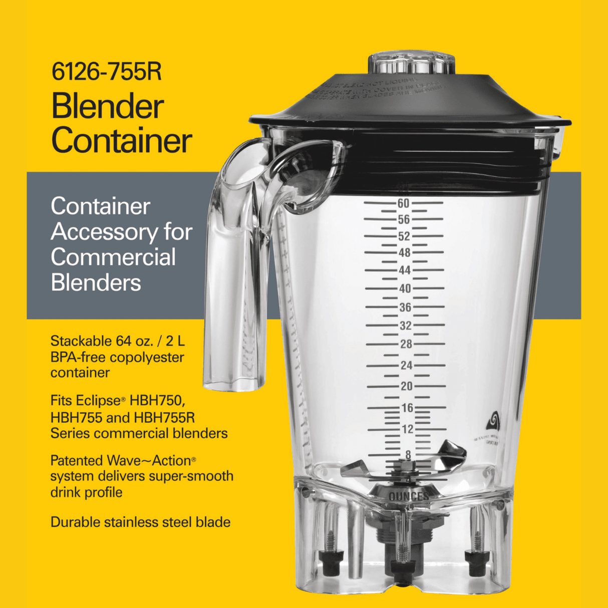 Cana blender HBH755R-CE Eclipse® 2l, Hamilton Beach Commercial