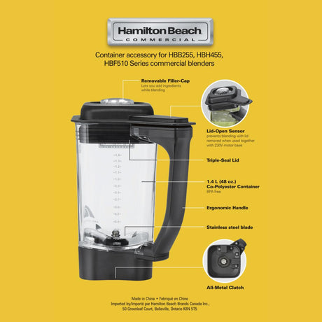 Cana din copoliester,1.4 L  pentru blender HBB255, HBH455, HBF510
