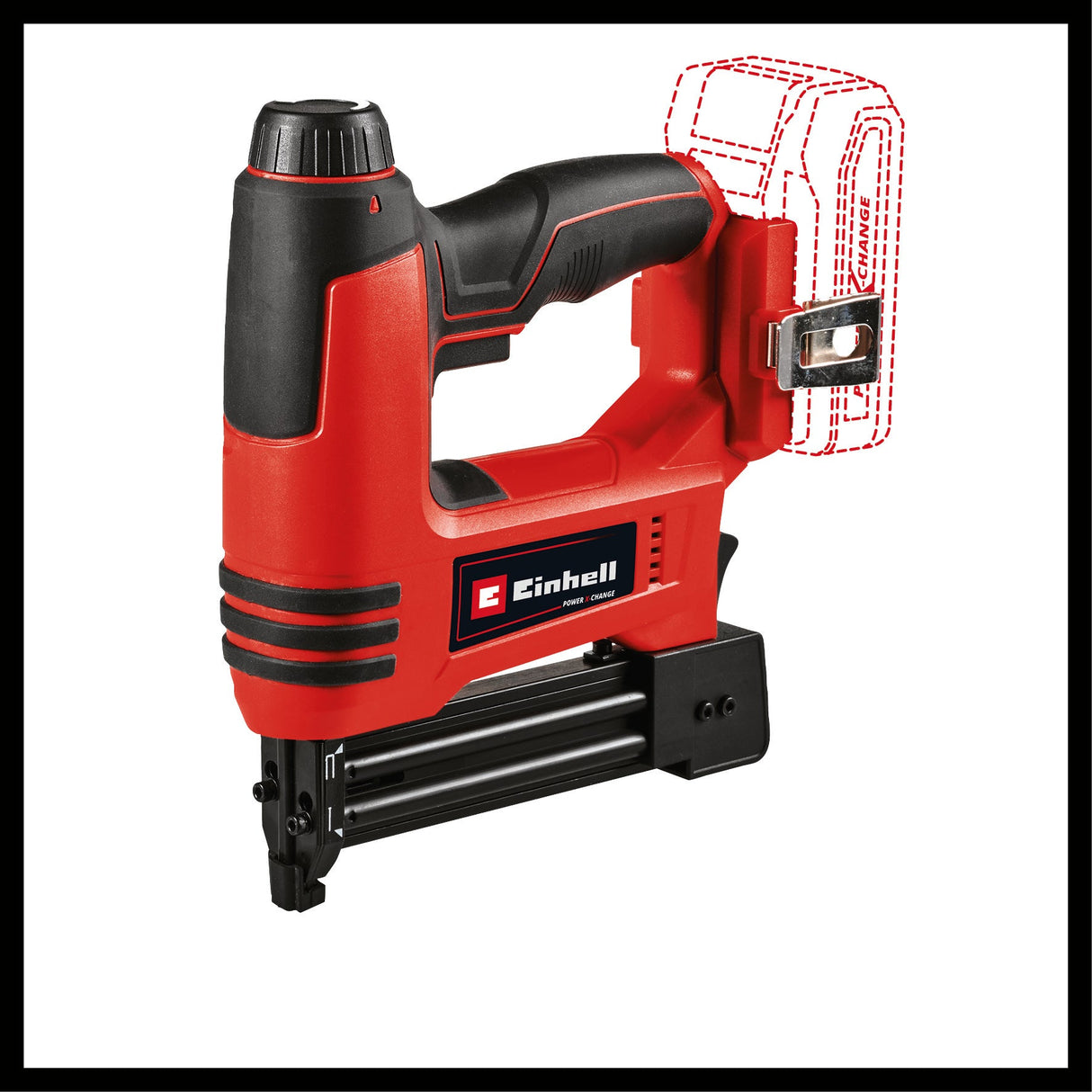Capsator si Pistol de cuie pe acumulator Einhell TE - CN 18 Li - Solo Power X - Change (Li - ion, 18V, max. 20 de focuri pe minut, incl. 300 de cuie, incl. 300 de capse, fara acumulator sau incarcator Einhell - scule electrice si unelte profesionale - BricoMart