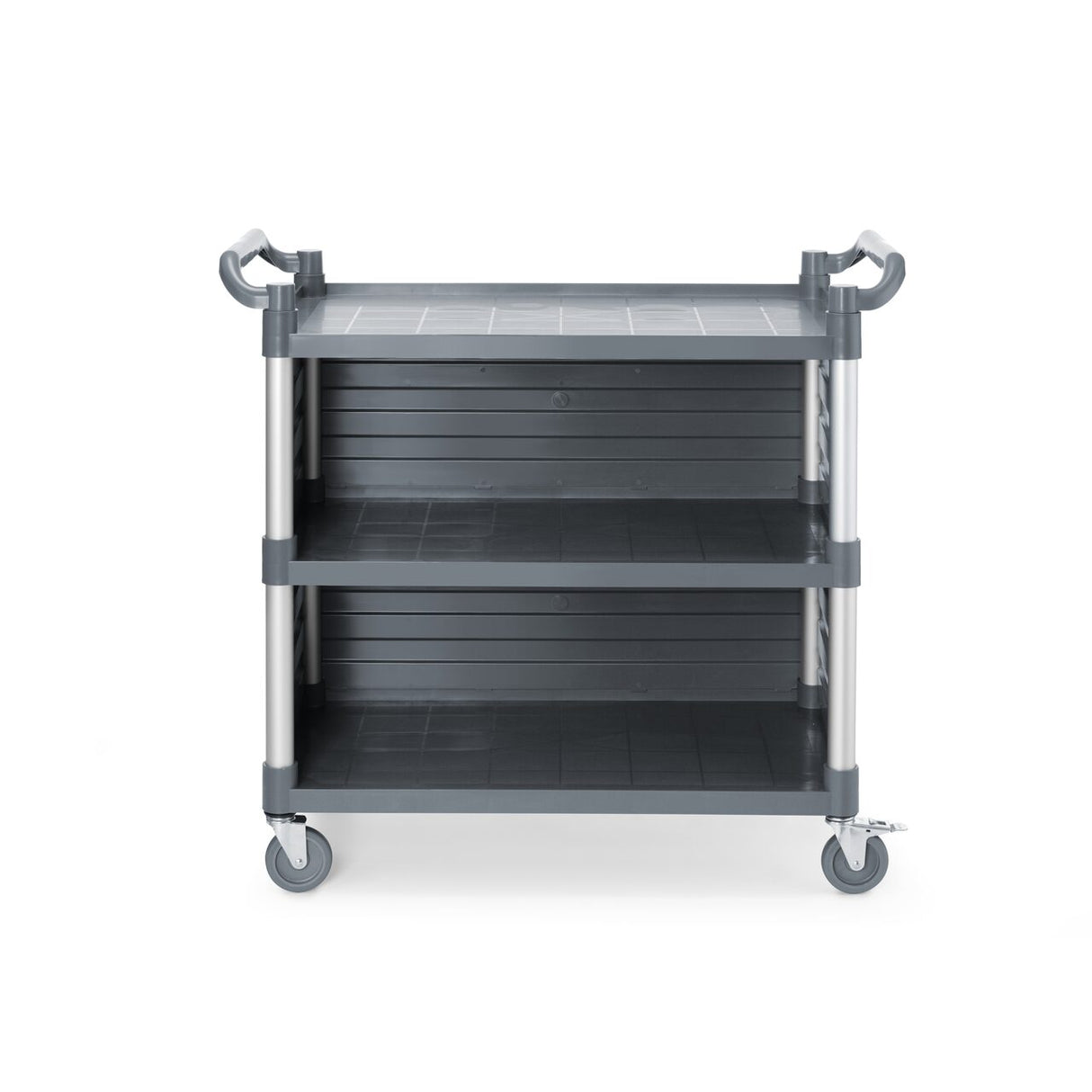 Cărucior de serviciu cu panouri laterale, 3 rafturi, 1010x500x(h)960 mm AmberBox