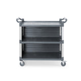 Cărucior de serviciu cu panouri laterale, 3 rafturi, 1010x500x(h)960 mm AmberBox