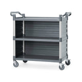 Cărucior de serviciu cu panouri laterale, 3 rafturi, 1010x500x(h)960 mm AmberBox