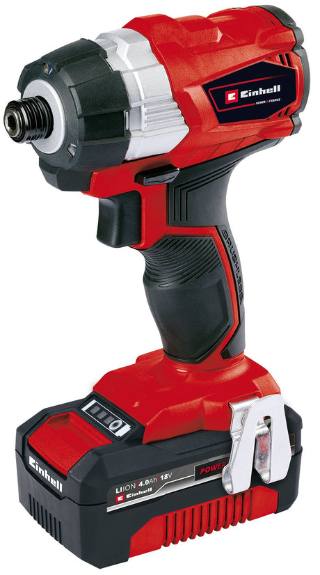 Cheie de impact pe acumulator Einhell TE - CI 18 Li Kit Power X - Change, 18 V, Li - Ion, 180 Nm, motor fara perii, control electronic al vitezei, lumina LED, inclusiv geanta Einhell, baterie de 4,0 Ah si incarcator Einhell - scule electrice si unelte profesionale - BricoMart