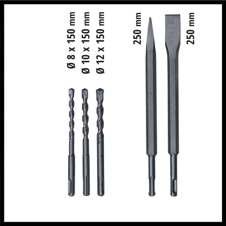 Ciocan rotopercutor Einhell TE - RH 32 4F Kit, 1250 W, 5 Jouli, capacitate de gaurire in beton de 32 mm, SDS Plus, maner antivibratii, incl. cutie electrica, 3 burghie, dalti ascutite si plate Einhell - scule electrice si unelte profesionale - BricoMart