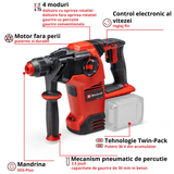 Ciocan rotopercutor fara fir Einhell TP - HD 36/30 Li BL +4 - Solo BricoMart - scule electrice si unelte profesionale - BricoMart