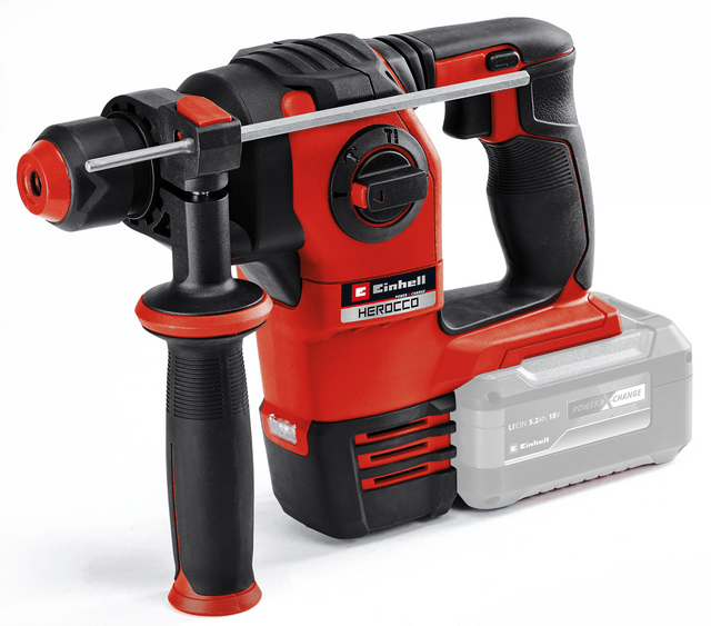 Ciocan rotopercutor pe acumulator Einhell Professional HEROCCO 18/20 Power X - Change, 18 V, gaurire/gaurire cu impact/daltuire cu/fara blocare, 2,2 jouli, motor fara perii, mandrina SDS+, incl. E - Box, furnizat Einhell - scule electrice si unelte profesionale - BricoMart