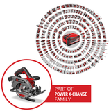 Circular de mana fara fir Einhell TE - CS 18/165 - 2 Li - Solo - Softgrip BricoMart - scule electrice si unelte profesionale - BricoMart