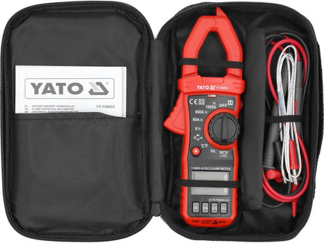 CLAPMETRU TRUE.RMS/AC/DC 10MA - 1000A Yato YT - 730933 - 1000 A, rezistent Yato - scule electrice si unelte profesionale - BricoMart