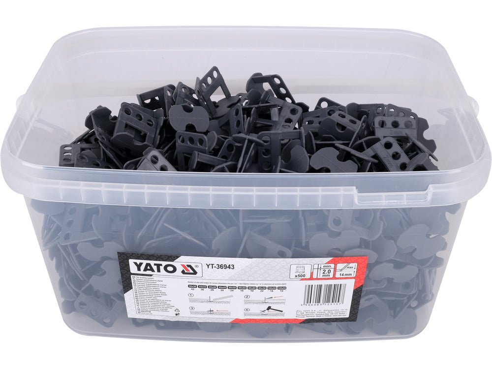 CLIPS SISTEM NIVELARE Y2MM 500BUC Yato YT - 36943 Yato - scule electrice si unelte profesionale - BricoMart