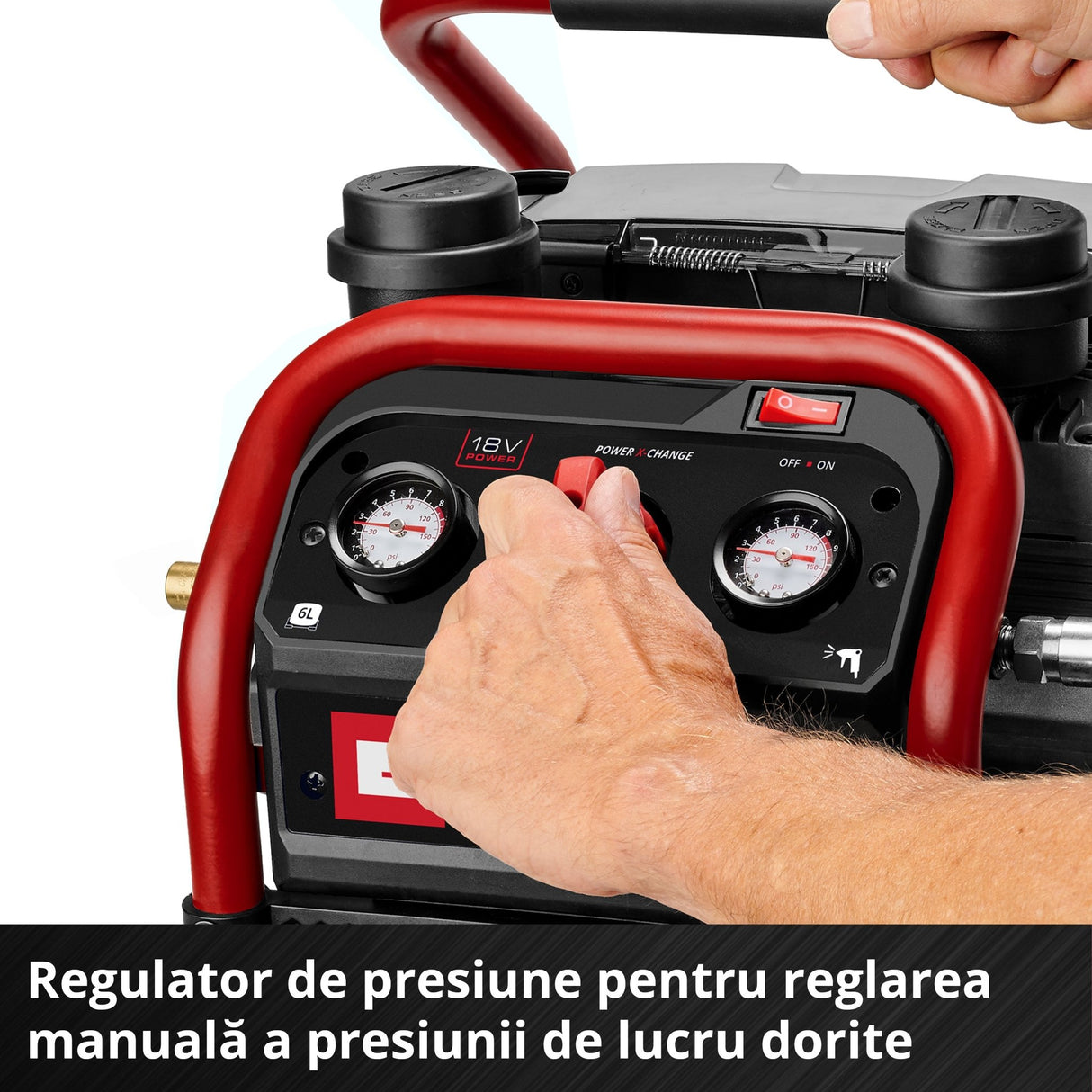 Compresor aer fara fir Einhell SILENZZO 18/160 - 6 l, 59 dB (A) BricoMart - scule electrice si unelte profesionale - BricoMart