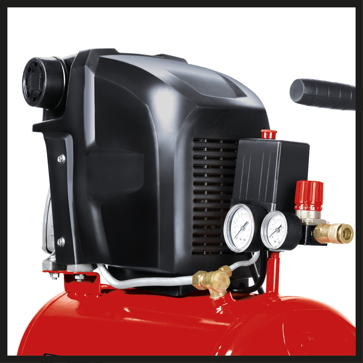 Compresor Einhell TE - AC 230/24/8, 1500 W, max. 8 bar, rezervor de 24 l, putere de aspirare 230 l/min, turatie motor 2850 rpm, reductor de presiune, 2 manometre, lubrifiere cu ulei Einhell - scule electrice si unelte profesionale - BricoMart