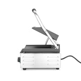 Contact grill, suprafete striate din fonta cu invelis ceramic, 1800 W, corp inox, Hendi, potrvit si pentru uz profesional