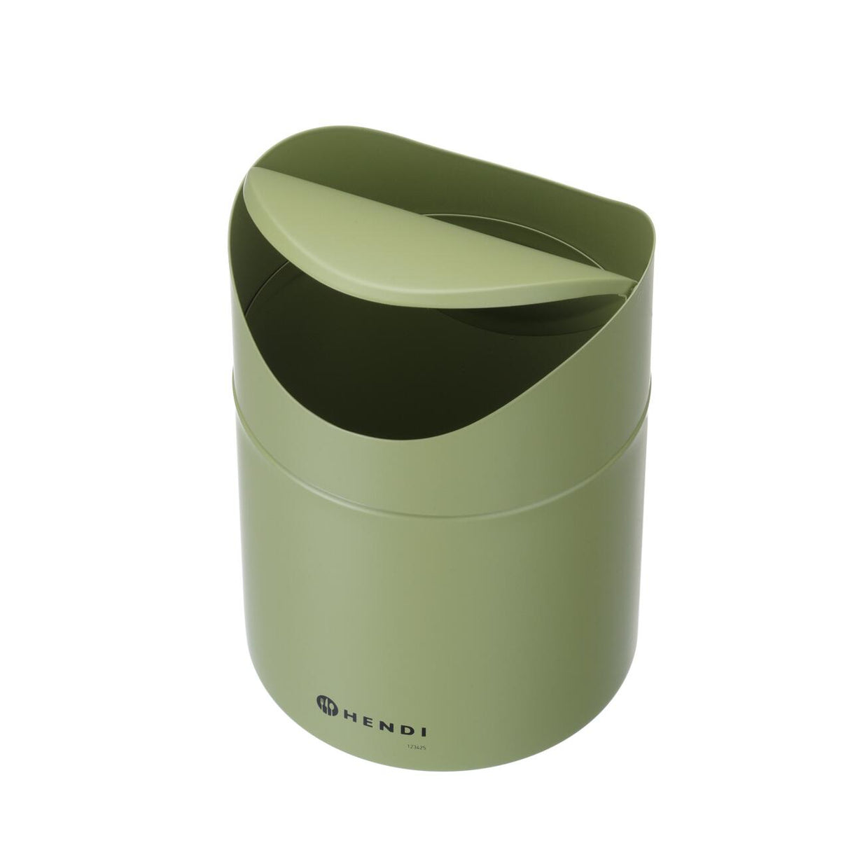 Coș de gunoi de masă cu capac basculant, HENDI, 1,2L, Verde, ⌀120x(H)165mm