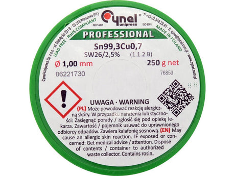 COSITOR FARA PLUMB, 1,0MM, 250G, SN99,3CU0,7 Toya 76853 Toya - scule electrice si unelte profesionale - BricoMart