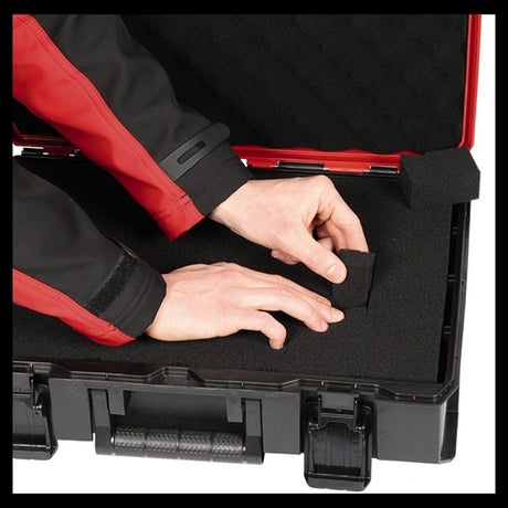 Cutia de sistem Einhell E - Case S - F (pentru depozitarea universala, dimensiuni externe 44x32x13 cm, max. 25 kg incarcatura, rezistenta la stropire, stivuibila, inclusiv insertie de spuma cu grilaj) Einhell - scule electrice si unelte profesionale - BricoMart