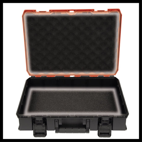 Cutia de sistem Einhell E - Case S - F (pentru depozitarea universala, dimensiuni externe 44x32x13 cm, max. 25 kg incarcatura, rezistenta la stropire, stivuibila, inclusiv insertie de spuma cu grilaj) Einhell - scule electrice si unelte profesionale - BricoMart