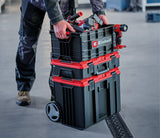 Cutie de scule originala Einhell E - Case, maxim 90 kg, stivuibila, cu inchidere, poate fi combinata cu sistemul Einhell E - Case, depozitare si transport scule si accesorii Einhell - scule electrice si unelte profesionale - BricoMart
