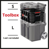 Cutie de scule originala Einhell E - Case, maxim 90 kg, stivuibila, cu inchidere, poate fi combinata cu sistemul Einhell E - Case, depozitare si transport scule si accesorii Einhell - scule electrice si unelte profesionale - BricoMart