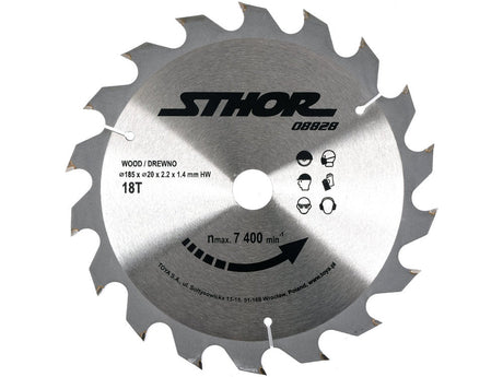 DISC CIRCULAR PENTRU LEMN Sthor 08828 , 185X20X2.2MM T18 STHOR - scule electrice si unelte profesionale - BricoMart