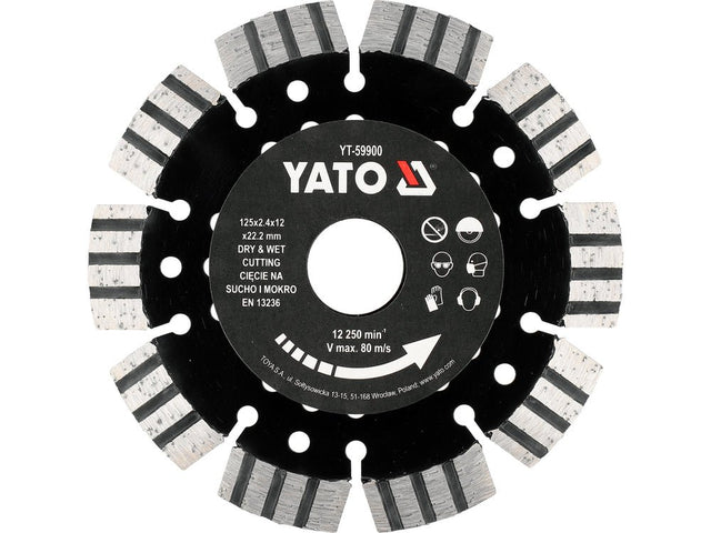DISC PENTRU BETON ARMAT 125MM Yato YT - 59900 Yato - scule electrice si unelte profesionale - BricoMart
