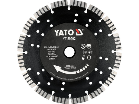 DISC PENTRU BETON ARMAT 230MM Yato YT - 59902 Yato - scule electrice si unelte profesionale - BricoMart