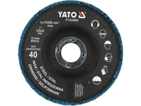 Disc pentru slefuit P40 YATO YT-833005, 125 mm