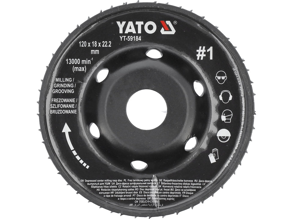 DISC RASPEL CUTTER 120X18MM NR1 Yato YT - 59184 Yato - scule electrice si unelte profesionale - BricoMart