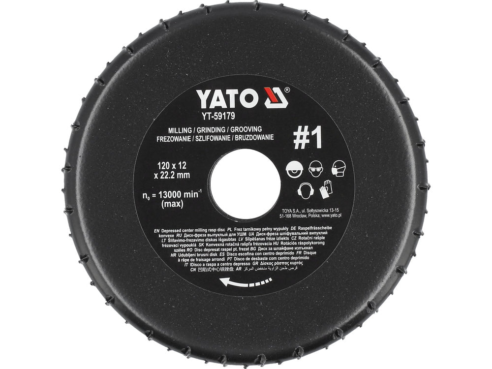 DISC RASPEL PENTRU POLIZOR UNGHIULAR, 120X12MM, NR1 Yato YT - 59179 Yato - scule electrice si unelte profesionale - BricoMart